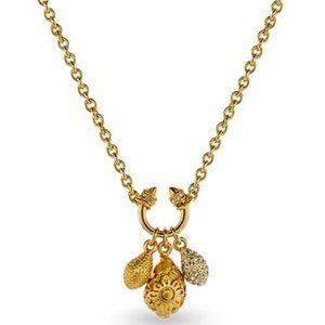 Crystal & Goldtone Floral Pendant Necklace
